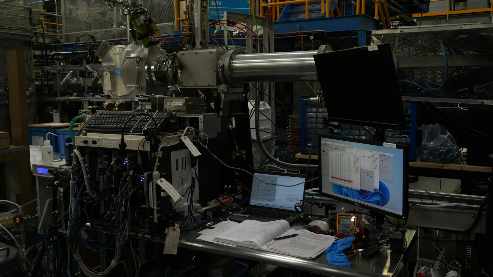 Advanced research facility with instrumentation, monitors and control equipment